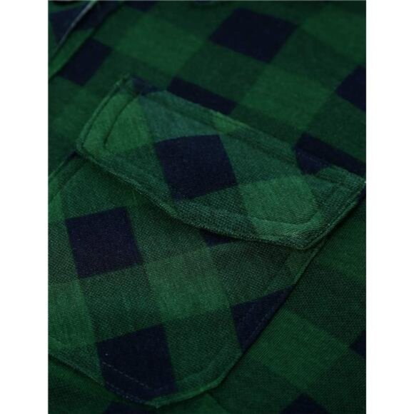 Women's Soft Stretchy Knit Plaid Shirt - Roll-Up Long Sleeve - Picture 6 of 7